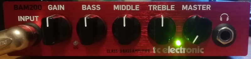 BAM200 front panel with the EQ in the neutral position
