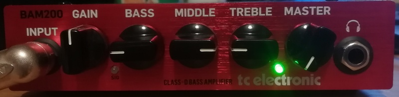 BAM200 front panel with the EQ set for the flattest response