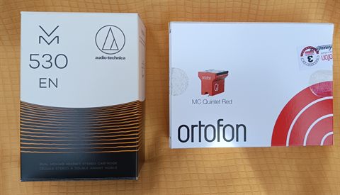 Nové vložky Audio-Technica VM530EN a Ortofon MC Quintet Red v krabičkách